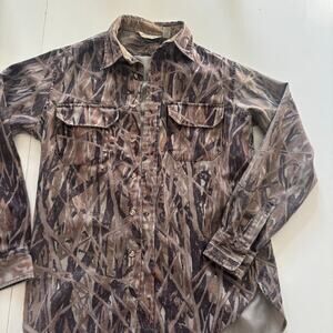 Vintage Cabela’s Mossy Oak Shadow Grass Camo Shirt Made in USA Hunting Workwear
